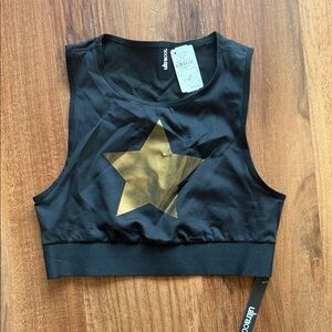 Ultracor Starry Black and Gold Crop Top NWT